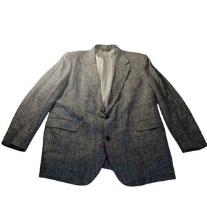 Eagle Clothes Gray Wool Blend Textured Two Button Sport Coat 46R Mens Blazer VTG